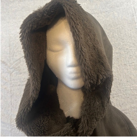 Jones New York Jackets & Blazers - Jones New York Womens Faux Suede Fur Lined Hooded Jacket Coat Size M